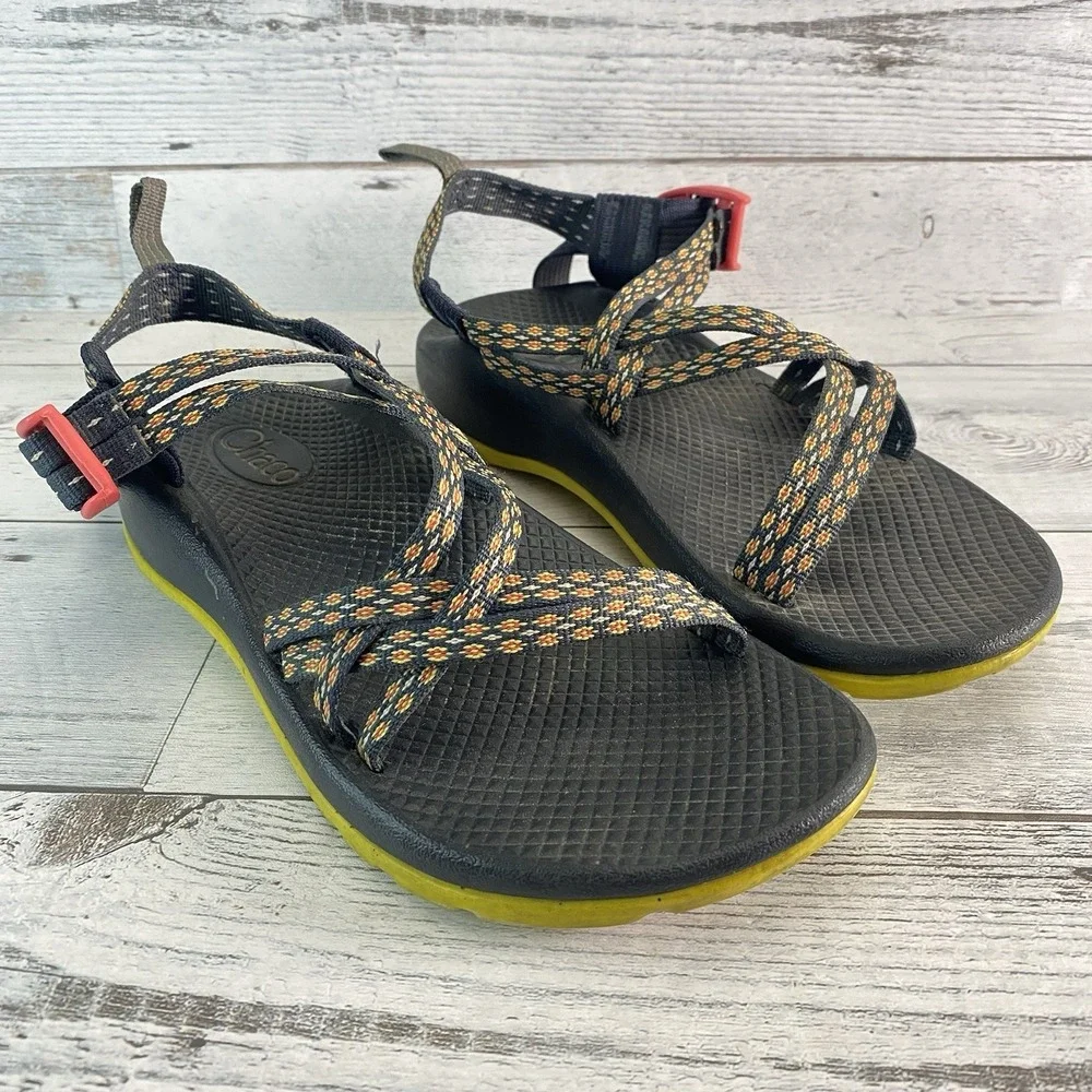 Chaco ZX1 Sandals Kids 5 Multi Crest Citrus Ecotread DoubleStrap Outdoor Hiking